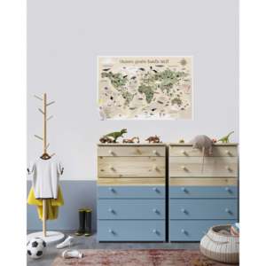 Mapa del Mundo XL para Niños, Versión Beige, Mapa de Viaje para Rascar - Product Image 3