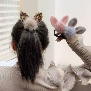 Jolies élastiques à cheveux en forme d'oreilles de lapin, chouchous, élastiques à cheveux en forme de nœud, cordes à cheveux, bandeaux, porte-queue de cheval - Product Image 1