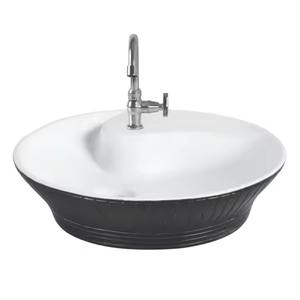 Lavabo de table de couleur grise lavabo en gros approvisionnement d'usine Lavabo en céramique Lavabo d'art Lavabos de salle de bains bassin de comptoir de navire - Product Image 5