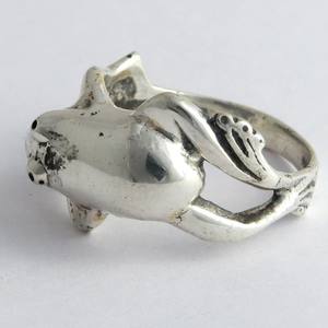 กบรูปร่างร้อนแฟชั่นผู้หญิงธรรมดาเงิน925แหวนเงินสเตอร์ลิงออนไลน์เครื่องประดับเงินอินเดีย - Product Image 3