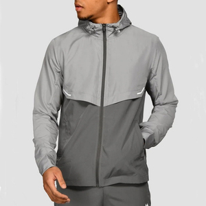 Conjunto de chaqueta cortavientos y Jogger de nailon con cremallera personalizado para hombre, pantalón corto de chándal de invierno con estampado DTG - Product Image 3