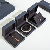 WEIMEI Boîte à bijoux haut de gamme avec logo personnalisé Boîte à bagues en cuir Emballage de boîte à bijoux en cuir PU pour boucles d'oreilles bracelet collier
