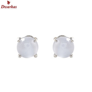 Pendientes de tuerca de piedra de Calcedonia de Plata de Ley 925 hechos a mano, joyería de boda y compromiso para mujeres y niñas, venta al por mayor - Product Image 2