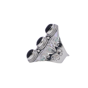 Bagues en argent sterling 925 pour femme, design tendance, bijoux fantaisie, avec onyx noir - Product Image 3