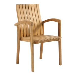 Chaise de salle à manger d'extérieur en teck massif résistant aux intempéries, design classique, fauteuil pour hôtel de luxe, patio et terrasse de restaurant - Product Image 4