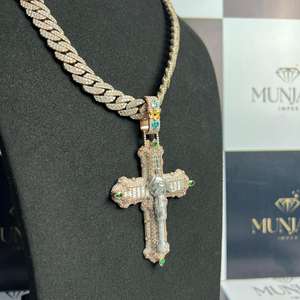 Custom Cross Unisex <b>Vintage</b> Lab Grown Diamond Moissanite Rose Gold Plated IGI Certified 1kt 925 Silver Iced Hip Hop <b>Necklace</b> - Product Image 4