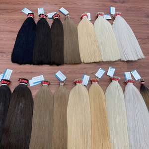 ผมต่อสีผมเป็นกลุ่มเนื้อธรรมชาติแบบตรงมัดเป็นเส้นยาวสองชั้น - Product Image 2