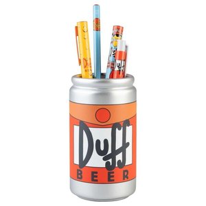 Portalápices Duff Beer 7x12.4cm - Set de Papelería Los Simpson, Organizador de Escritorio Naranja y Plateado - Product Image 1