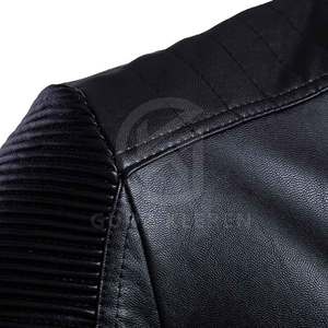 Chaqueta de cuero de talla grande al por mayor, chaqueta de cuero para uso en exteriores, chaqueta de cuero para hombre con cuello vuelto - Product Image 4