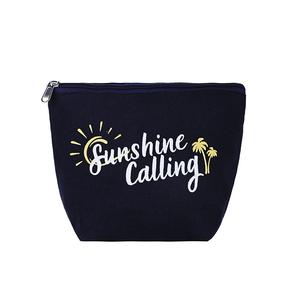 Vente chaude Message Personnalisé Imprimé Naturel Coton Toile Cosmétique Voyage Toilette Maquillage Zipper Pouch Sac - Product Image 2