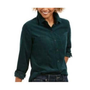 Camicia Lunga in Velluto a Coste Verde per Donna Charter Club, Taglia Unica XL con Decorazione Ricamata e Tessuto in Raso-Chiffon - Product Image 2