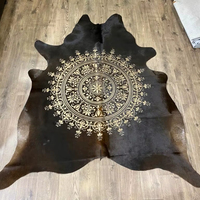 Alfombra Adiva, Fabricada en Turquía, de Cuero Vacuno, Tejido Jacquard a Máquina, Resistente a las Manchas, con Patrón Abstracto, Pelo Medio, Juego de Alfombras