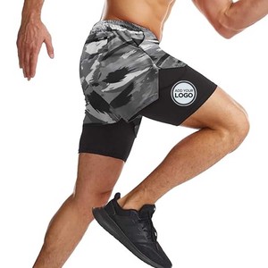Short de course 2 en 1 pour homme Short de sport à séchage rapide avec doublure, short d'entraînement - Product Image 4