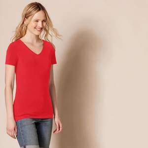 <b>Women's</b> Plus Size Summer <b>T</b>-<b>Shirt</b> Light Knit Soft Surface Breathable <b>Stretch</b> Slim Fit Eco-Friendly Spandex/Cotton - Product Image 4