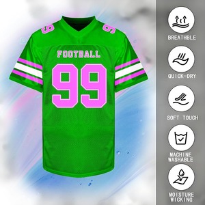 Maillot de football américain personnalisé sublimé à manches courtes en mesh, uniforme de jeu - Product Image 4