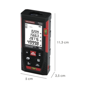Misuratore di Distanza Laser con 10 Funzioni e Portata di 50m. Funziona con 2 batterie AAA (non incluse) - Product Image 2