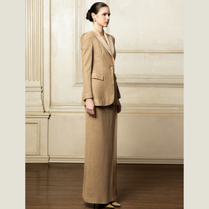 เสื้อเบลเซอร์แฟชั่นสุดหรูสำหรับผู้หญิงเสื้อเบลเซอร์กระดุม1เม็ดมีปก90% ผ้าฝ้ายผ้าโพลีเอสเตอร์10% จากเวียดนาม - Product Image 1