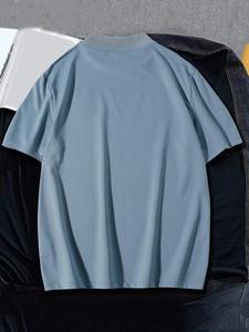 T-shirt streetwear pour homme avec logo personnalisé, séchage rapide, respirant, en coton, élégant, confortable, décontracté, à la mode, en vente - Product Image 3