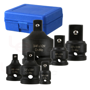 Juego de Adaptadores de Impacto LEMATEC, 6 Piezas, Material Cr-Mo, 1/4, 3/8, 1/2, 3/4 Pulgadas, para Pistola de Impacto Neumática - Product Image 1