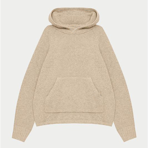 Sudadera con capucha de punto Boucle de gran tamaño para mujer de piedra, sudaderas con capucha en blanco antiarrugas y transpirables para mujer, Sudadera con capucha y cremallera de entrenamiento - Product Image 1