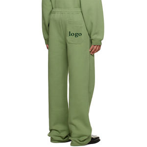 Pantalones Deportivos de Pierna Ancha con Cintura Elástica de Felpa 100% Algodón con Logotipo Personalizado de Moda Urbana OEM y ODM para Hombre - Product Image 3