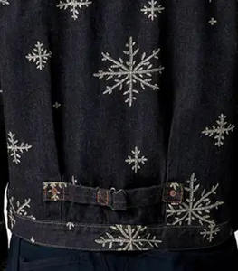 Precio bajo Alta calidad Logotipo personalizado Impreso Hombres Jeans Chaqueta Tallas grandes Chaqueta de invierno personalizada para los hombres - Product Image 5