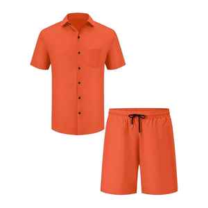 Ensemble décontracté 2 pièces pour homme avec logo personnalisé, chemise contrastée et short, style streetwear hip-hop, survêtement 100 % coton à capuche, nouvelle tendance hiver - Product Image 6