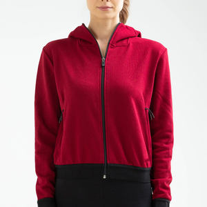 Sudaderas con Cierre de Cremallera 100% Algodón Transpirable Antiarrugas para Mujer, Cuello Alto Corto con Estampado Digital - Product Image 1