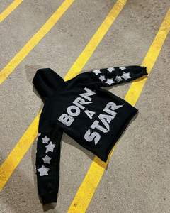 Sweat-shirt thermique d'hiver personnalisé en gros, 500 g/m², effet délavé soleil, broderie vieillie, mélange de coton, avec poche et capuche - Product Image 6