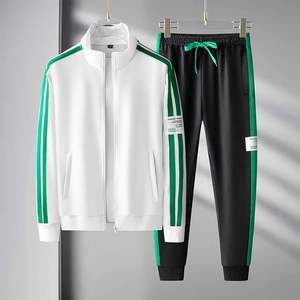 Athleisure Customizable <b>MEN'S</b> Gym wear Trendy Sporty Jogging Set for <b>Men</b> Zipper <b>Turtle</b> <b>neck</b> jacket and straight jogger for <b>MEN</b> - Product Image 2