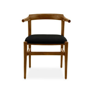 Chaise de salle à manger moderne de haute qualité cadre en bois de teck massif avec siège rembourré pour une utilisation intérieure et extérieure - Product Image 5
