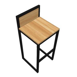 Silla de Bar y Cafetería Minimalista GCFC002, de Altura Única, con Estructura Simple de Madera y Hierro, Diseño Estable - Product Image 3