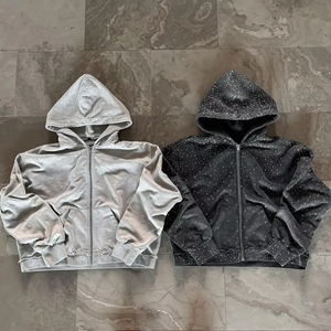 เสื้อฮู้ดผ้าฟลีซสำหรับผู้ชายเสื้อฮู้ดผ้าคอตตอน100% ทึบโอเวอร์ไซส์ออกแบบโลโก้ได้ตามต้องการ - Product Image 4