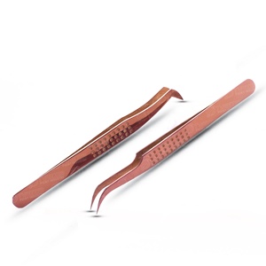 Pince à épiler à pointe fine de style russe pour extensions de cils, prise en main confortable à prix raisonnable, pince à épiler à motif de points - Product Image 1