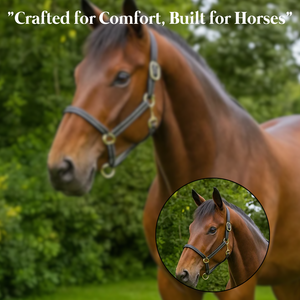Licol pour cheval personnalisé avec des accessoires en laiton massif |   Harnais en cuir de qualité supérieure pour l'équitation et l'entraînement - Product Image 2
