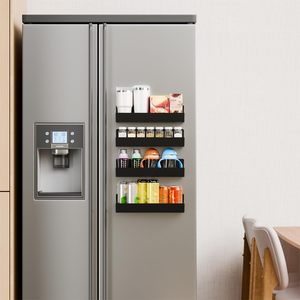 Organizador de especias magnético de diseño personalizado Almacenamiento de metal de calidad para cocina Aplicación de refrigerador de pared lateral de estilo moderno - Product Image 2