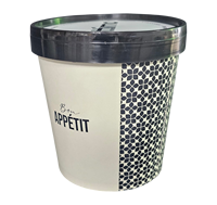 Gobelet en carton personnalisé de 1000 ml avec couvercle en PP, 34 oz, emballage jetable pour crème glacée, biscuits, yaourt glacé, sushi, nourriture pour animaux, sucettes