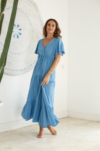 Venta al por mayor de moda Tie Dye Maxi vestido con brazo largo Casual Wear estilo de camisa de moda por los exportadores - Product Image 3