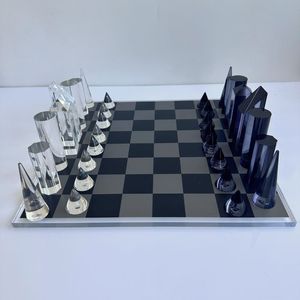 Juego de <span class=keywords><strong>Ajedrez</strong></span> Geométrico Moderno Transparente y de Colores, Juego de <span class=keywords><strong>Ajedrez</strong></span> Internacional de Acrílico Transparente, Plexiglás, Resina, Juego de <span class=keywords><strong>Ajedrez</strong></span> <span class=keywords><strong>Minimalista</strong></span> - Product Image 3
