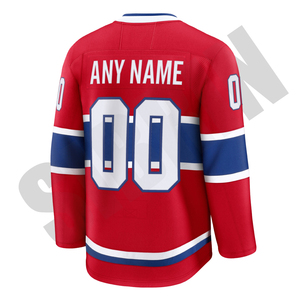 Maillot de hockey sur glace des Canadiens de Montréal, fabriqué par Sibrin, de qualité supérieure, sublimé, logo personnalisé, 100% polyester, écologique, service OEM - Product Image 3