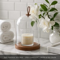 Bougie en verre sous cloche, bougie parfumée en cire de soja, couvercle décoratif de luxe pour la maison, les fêtes, les bars, support petite quantité, Saint-Valentin