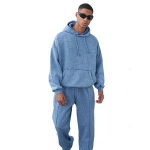 Conjunto Deportivo de Alta Calidad 100% Algodón para Hombre, con Logotipo Personalizado, 2 Piezas, Sudadera con Capucha y Pantalones Deportivos Lavados al Ácido - Product Image 5