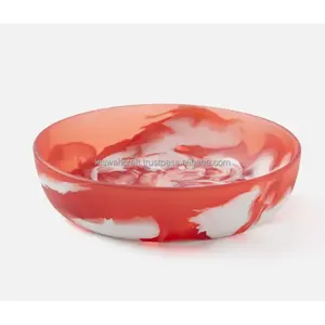 Bol en travertin en résine élégant et durable pour la décoration intérieure avec finition polie pour le petit bol de service de fête - Product Image 5