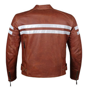 Veste en cuir d'agneau véritable sur mesure avec du cuir d'agneau véritable Veste en cuir de moto - Product Image 3