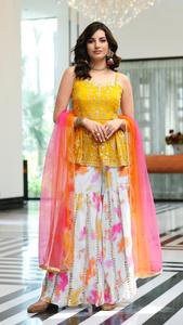 Costume indien pur Georgette avec broderie, travail lourd de mariage Salwar Kameez, Collection de costumes pour femmes, travail assorti dupata - Product Image 6