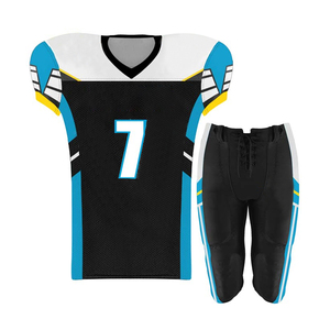 Uniformes de fútbol americano de poliéster de primera calidad unisex personalizados al por mayor ropa deportiva hecha en fábrica con mangas cortas - Product Image 1