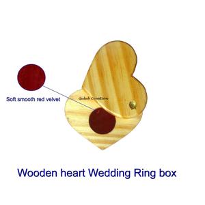 Heart Shape Pine Wood Engagement <b>Ring</b> <b>Box</b> Handmade Rustic <b>Ring</b> Holder for <b>Proposals</b>, Weddings & Anniversary Gifts - Product Image 3