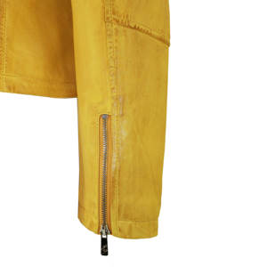 Nuevo abrigo de motorista de piel sintética XL para mujer de primavera, chaqueta de calle amarilla con cuello alto largo y ropa de abrigo de moda holgada - Product Image 6