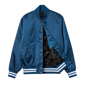 New Arrivals Custom Logo Satin Varsity <b>Jacket</b> For <b>Men</b> Breathable Winter Windproof Satin Varsity <b>Jacket</b> Plus Size - Product Image 3