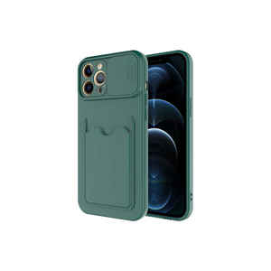 Étui Porte-Cartes en Silicone Vert Foncé Netzy Premium pour iPhone 12 Pro 11 Pro 7 Plus 6 Plus – Coque de Protection Style Ins – Vente au Détail - Product Image 1